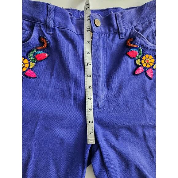 Vtg ESCADA Purple High Waist Ankle Jeans w/ Beaded Pocket sz 40 IT / 28 Usa - Picture 9 of 10